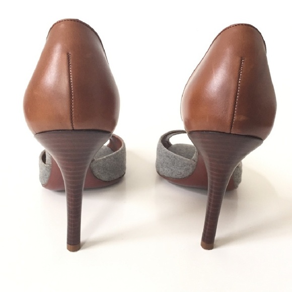 Ralph Lauren Purple Label brown leather gray heels - Picture 5 of 7